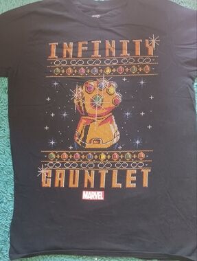 Marvel Infinity Gauntlet Black Cotton T-Shirt | Size S